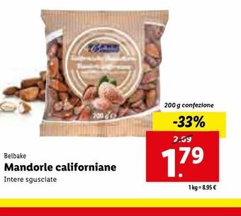 Lidl Mandorle californiane 200g offerta