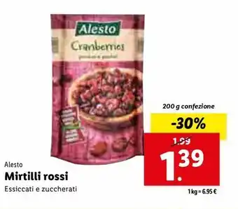 Lidl Mirtilli rossi 200g offerta