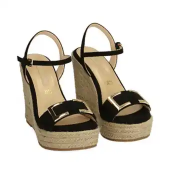 Primadonna Sandali neri in microfibra, zeppa 12 cm offerta