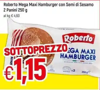 Famila Roberto Mega Maxi Hamburger con Semi di Sesamo 2 Panini 250 g offerta
