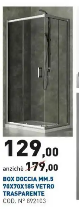 Box Doccia MM.5 70X70X185 Vetro Trasparente