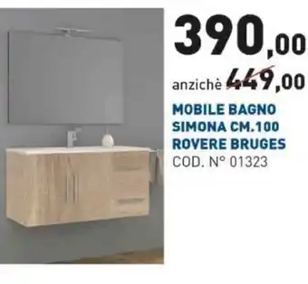 Scaramuzza Mobile Bagno Simona CM.100 Rovere Bruges offerta