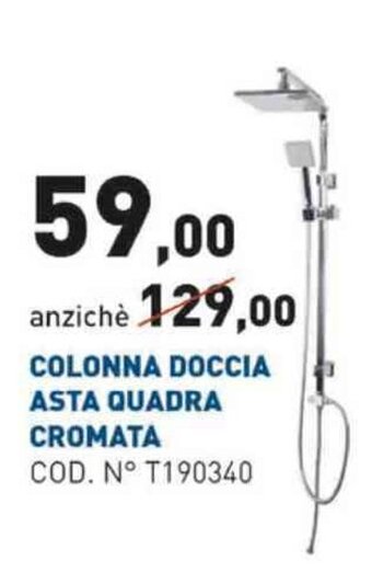 Colonna Doccia Asta Quadra Cromata