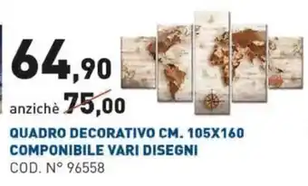 Quadro Decorativo CM.105x160 Componibile Vari Disegni