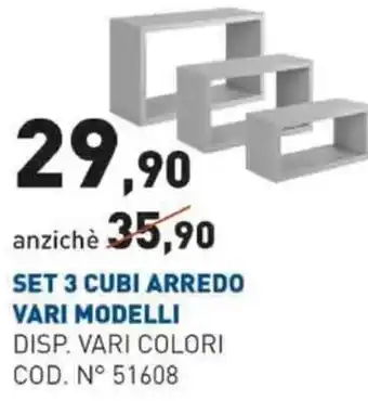Scaramuzza Set 3 Cubi Arredo Vari Modelli offerta