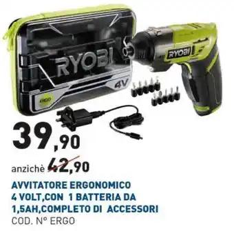 Avvitatore Ergonomico 4 Volt, Con 1 Batteria Da 1,5Ah, Completo Di Accessori