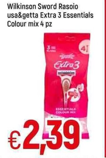 Famila Wilkinson Sword Rasoio usa&getta Extra 3 Essentials Colour mix 4 pz offerta