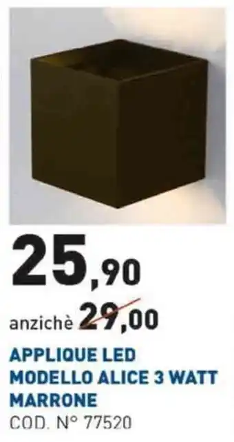 Scaramuzza Applique LED Modello Alice 3 Watt Marrone offerta
