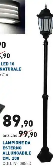 Lampione Da Esterno Allungabile Cm.200