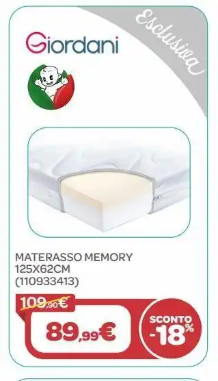 Bimbo Store Materasso memory offerta