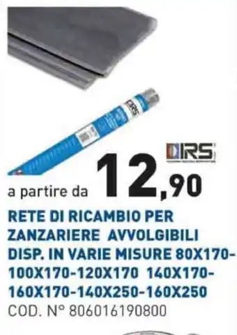 Rete Di Ricambio per Zanzariere Avvolgibili Disp. In varie Misure