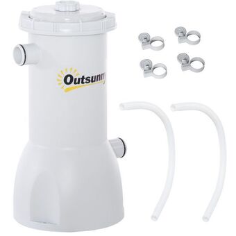 Pompa per piscine 90w con nanosfere filtranti e filtro a sabbia colore grigio