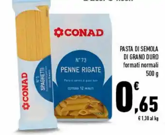 Conad Conad Pasta di Semola di Grano Duro formati normali 500 g offerta