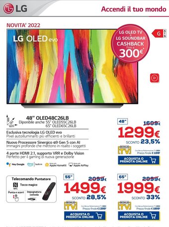 Euronics LG OLED evo 48" OLED48C26LB offerta