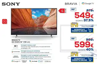 Euronics Sony Bravia TV KD-55X81J 55" (139 cm) offerta