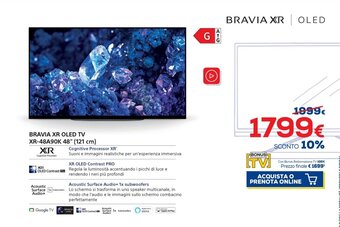 Euronics Sony Bravia XR OLED TV XR-48A90K 48" (121 cm) offerta