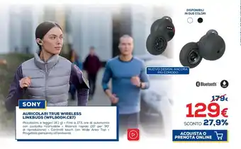 Euronics Sony Auricolari True Wireless Linkbuds (WFL900H.CEL) offerta