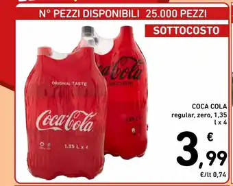 Spazio Conad Coca-cola zero, regular l 1.35 x4 offerta