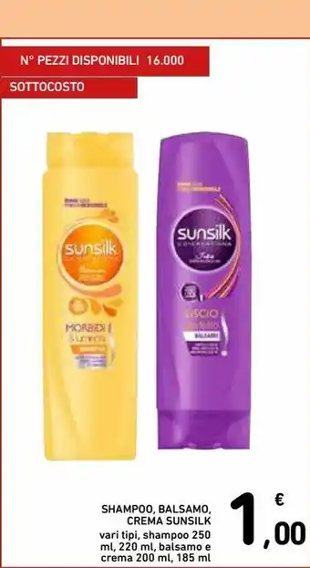 Spazio Conad Shampoo, balsamo crema sunsilk vari tipi offerta