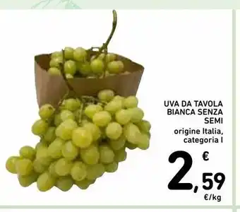 Uva da tavola senza semi