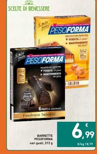 Spazio Conad Barrette pesoforma vari gusti 372g offerta