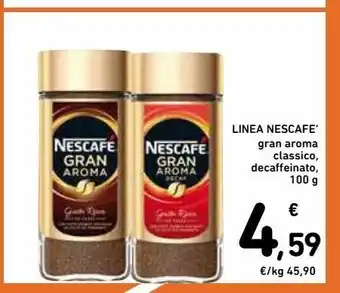 Spazio Conad Linea nescafè gran aroma classico, decaffeinato 100g offerta