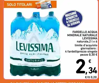 Spazio Conad Fardello acqua minerale naturale levissima naturale 2 l x6 offerta