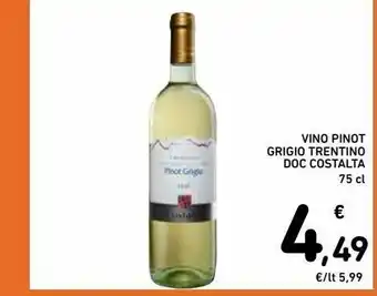 Spazio Conad Vino pinot grigio trentino doc costalta 75cl offerta