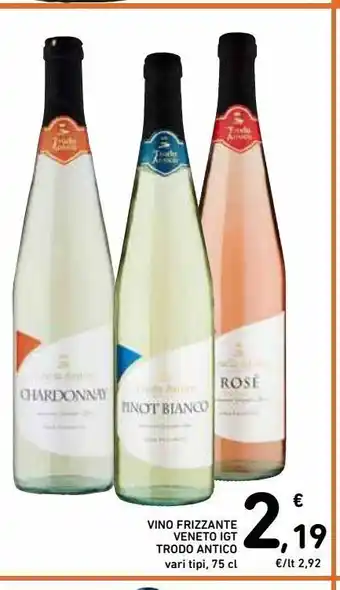 Vino frizzante veneto igt trodo antico vari tipi 75 cl