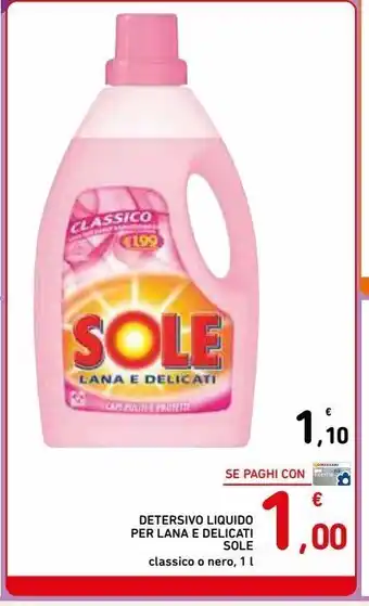 Spazio Conad Detersivo liquido per lana e delicati sole classico o nero 1 l offerta