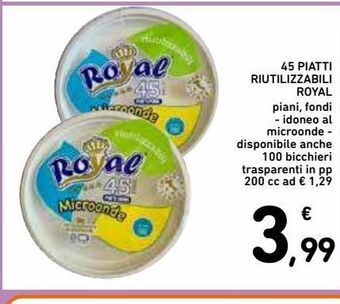 45 piatti riutilizzabili royal