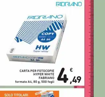 Spazio Conad Carta per fotocopie hyper white fabriano offerta