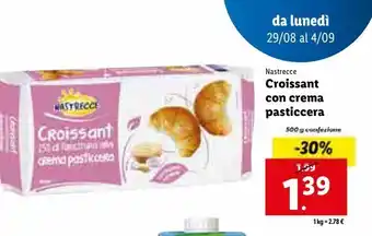 Lidl Croissant con crema pasticcera 500 g offerta