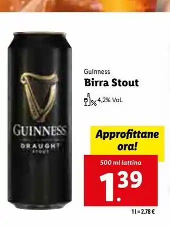 Lidl Birra stout 500 ml offerta