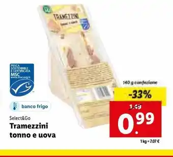 Lidl Tramezzini tonno e uova 140g offerta