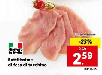 Lidl Sottilissime di fesa di tacchino offerta