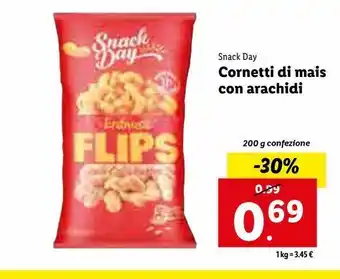 Lidl Cornetti di mais con arachidi 200g offerta