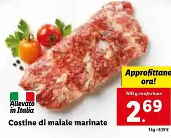Lidl Costine di maiale marinate 100g offerta