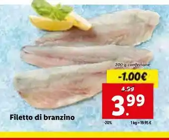 Lidl Filetto di branzino 200g offerta