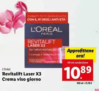 Lidl Revitalift laser x3 crema viso giorno 50ml offerta