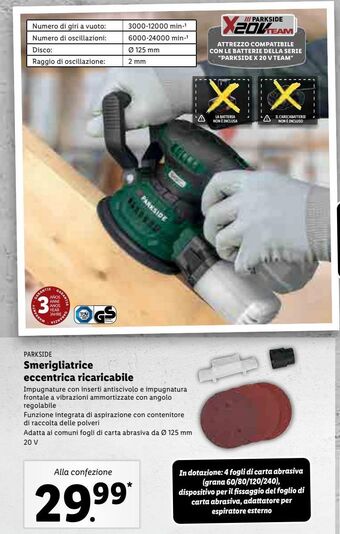 Lidl Smerigliatrice eccentrica ricaricabile offerta