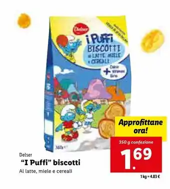 Lidl I puffi biscotti 350g offerta