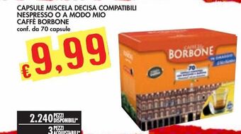 Capsule miscela decisa compatibili nespresso o a modo mio caffè borbone