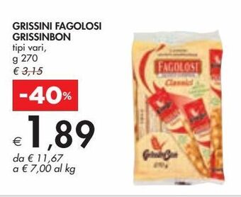 Bennet Grissini fagolosi grissinbon offerta