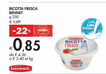 Bennet Ricotta fresca bennet offerta