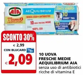Il Gigante 10 uova fresche medie aequilibrium aia senza uso di antibiotici ricche di vitamina e offerta