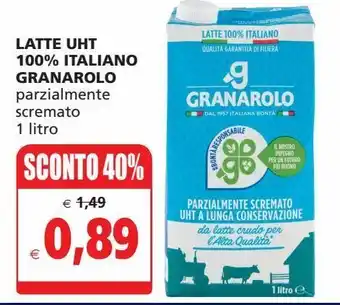 Il Gigante Latte uht 100% italiano granarolo parzialmente scremato offerta