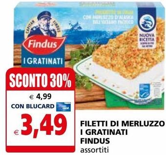 Il Gigante Filetti di merluzzo i gratinati findus offerta