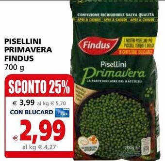 Il Gigante Pisellini primavera findus offerta