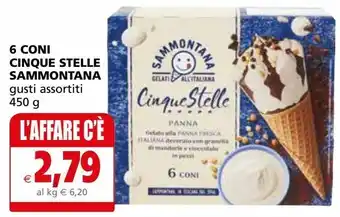 Il Gigante 6 coni cinque stelle sammontana gusti assortiti offerta